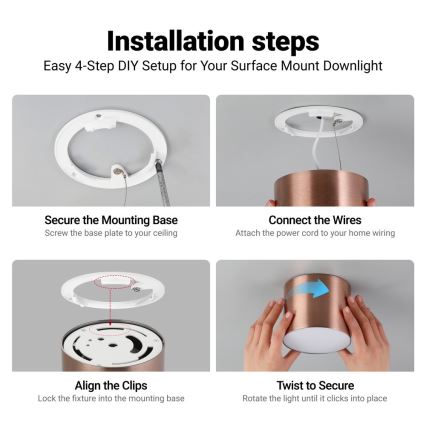 Immax NEO 07319L - dimmbare LED-Deckenleuchte RONDATE LED/18W/230V Ø 11,5 cm Wi-Fi Tuya Roségold