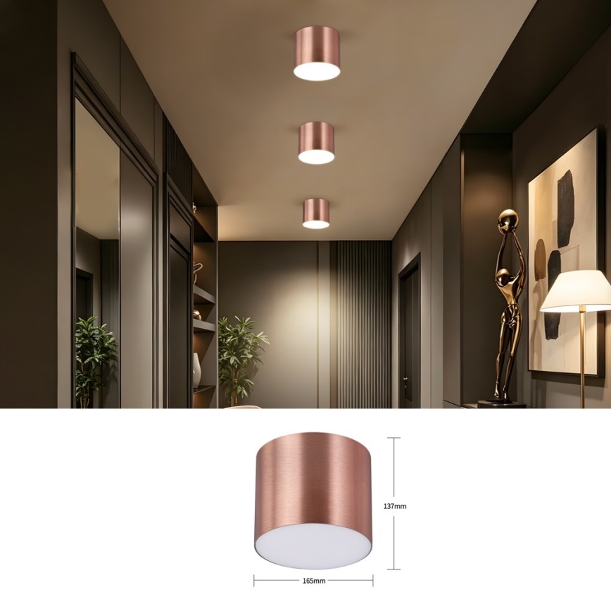 Immax NEO 07320L - RONDATE, dimmbare LED-Deckenleuchte LED/32W/230V, Ø 16,5 cm, Wi‑Fi (Tuya), Roségold