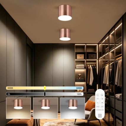 Immax NEO 07320L - dimmbare LED-Deckenleuchte RONDATE LED/32W/230V Ø 16,5 cm Wi-Fi Tuya Roségold