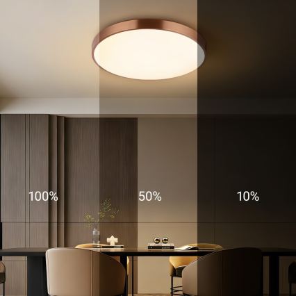 Immax NEO 07322L - LED-dimmbare Deckenleuchte NEO LITE SEMPLICI LED/60W/230V, Ø 60 cm, kupferfarben + Fernbedienung