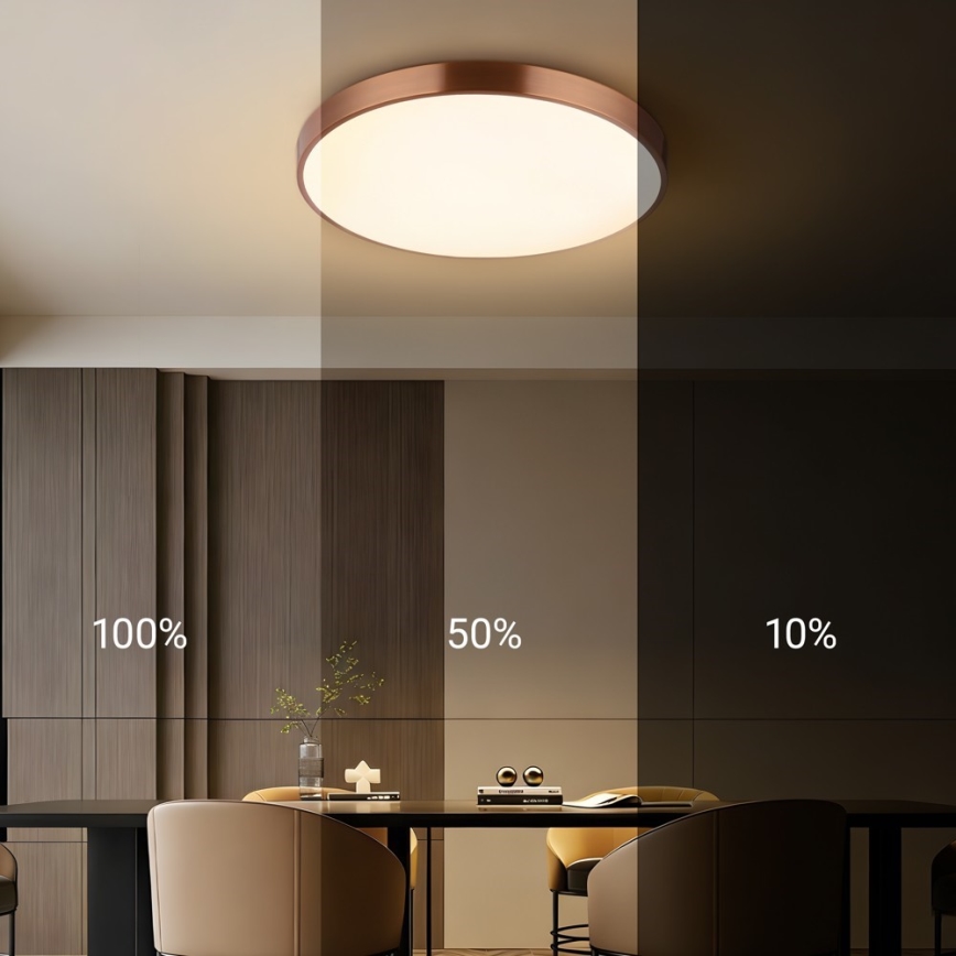 Immax NEO 07322L - LED-dimmbare Deckenleuchte NEO LITE SEMPLICI LED/60W/230V, Ø 60 cm, kupferfarben + Fernbedienung