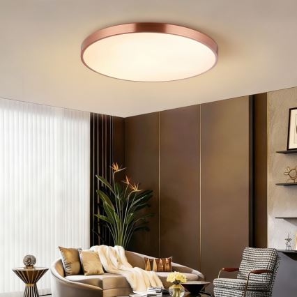 Immax NEO 07323L - dimmbare LED-Deckenleuchte SEMPLICI LED/96W/230V Ø 80 cm Wi-Fi Tuya Roségold + Fernbedienung