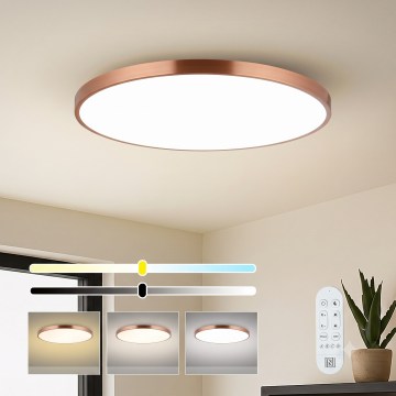 Immax NEO 07324L - dimmbare LED-Deckenleuchte SEMPLICI LED/128W/230V Ø 100 cm, Wi‑Fi (Tuya), Gold, inkl. Fernbedienung