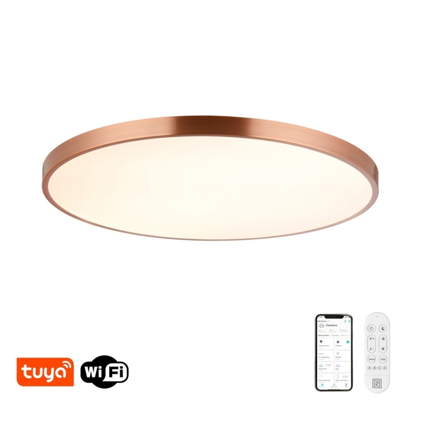 Immax NEO 07324L - dimmbare LED-Deckenleuchte SEMPLICI LED/128W/230V Ø 100 cm, Wi‑Fi (Tuya), Gold, inkl. Fernbedienung