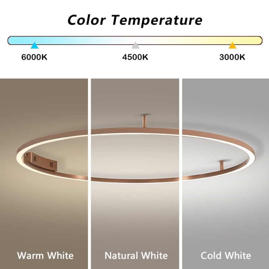 Immax NEO 07325-120C - Dimmbare LED-Deckenleuchte FINO LED/72W/230V 120 cm Tuya Roségold + Fernbedienung