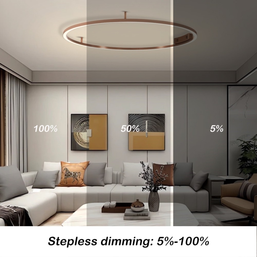 Immax NEO 07325-120C - Dimmbare LED-Deckenleuchte FINO LED/72W/230V 120 cm Tuya Roségold + Fernbedienung