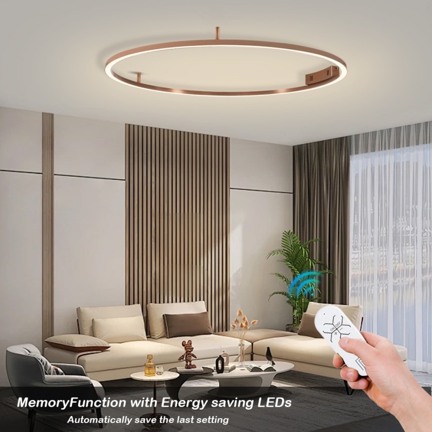 Immax NEO 07325-120C - Dimmbare LED-Deckenleuchte FINO LED/72W/230V 120 cm Tuya Roségold + Fernbedienung