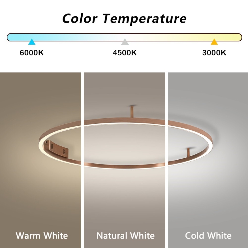 Immax NEO 07326-80C - dimmbare LED-Deckenleuchte FINO LED/55W/230V 80 cm Tuya Roségold + Fernbedienung