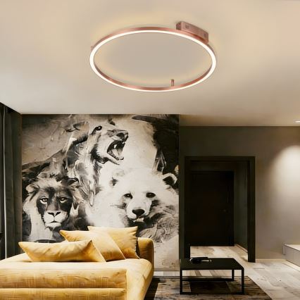 Immax NEO 07326-80C - dimmbare LED-Deckenleuchte FINO LED/55W/230V 80 cm Tuya Roségold + Fernbedienung