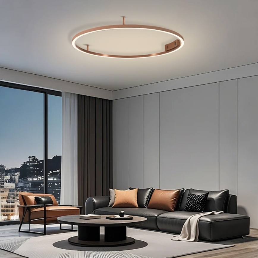 Immax NEO 07326-80C - dimmbare LED-Deckenleuchte FINO LED/55W/230V 80 cm Tuya Roségold + Fernbedienung
