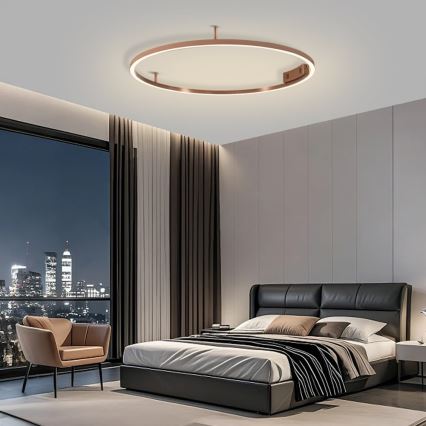 Immax NEO 07326-80C - dimmbare LED-Deckenleuchte FINO LED/55W/230V 80 cm Tuya Roségold + Fernbedienung