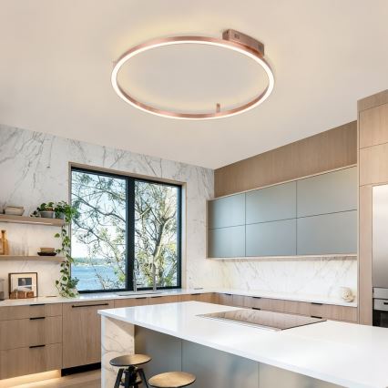 Immax NEO 07326-80C - dimmbare LED-Deckenleuchte FINO LED/55W/230V 80 cm Tuya Roségold + Fernbedienung