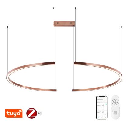 Immax NEO 07328L - LED-dimmbarer Pendelleuchter an Drahtseil FINO LED/72W/230V 120 cm Tuya Roségold + Fernbedienung