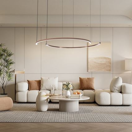 Immax NEO 07328L - LED-dimmbarer Pendelleuchter an Drahtseil FINO LED/72W/230V 120 cm Tuya Roségold + Fernbedienung