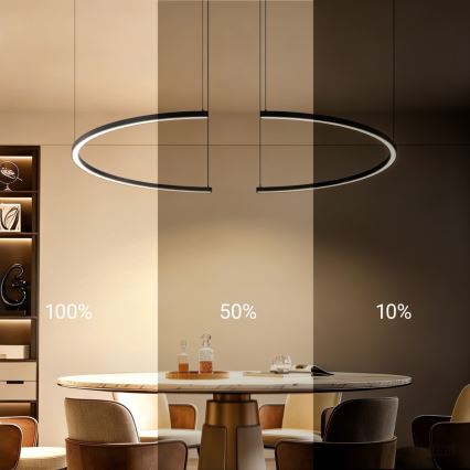 Immax NEO 07329L - LED-dimmbare Hängeleuchte an Stahlseil FINO LED/72W/230V 120 cm schwarz Tuya + Fernbedienung