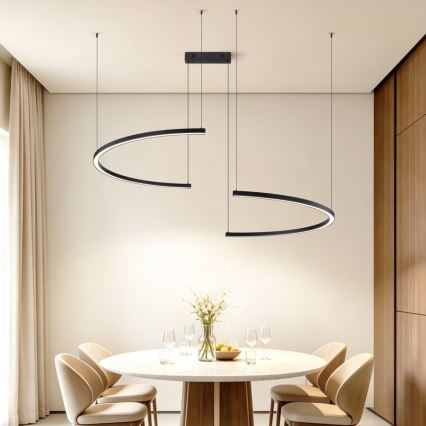 Immax NEO 07329L - LED-dimmbare Hängeleuchte an Stahlseil FINO LED/72W/230V 120 cm schwarz Tuya + Fernbedienung