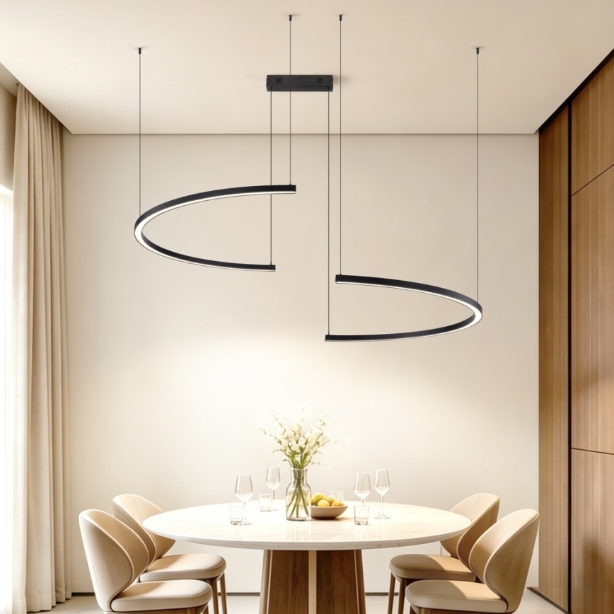 Immax NEO 07329L - LED-dimmbare Hängeleuchte an Stahlseil FINO LED/72W/230V 120 cm schwarz Tuya + Fernbedienung