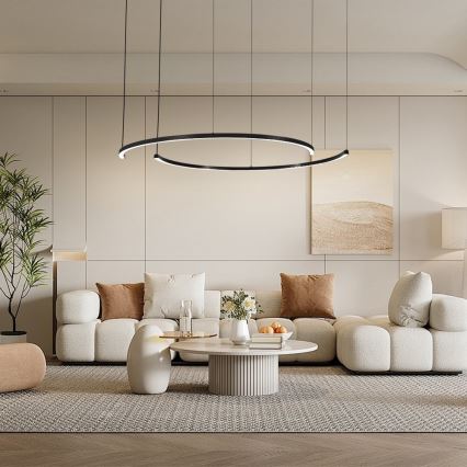 Immax NEO 07329L - LED-dimmbare Hängeleuchte an Stahlseil FINO LED/72W/230V 120 cm schwarz Tuya + Fernbedienung