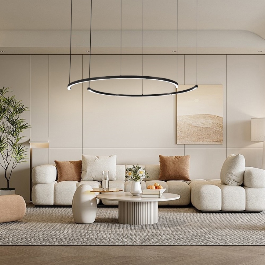 Immax NEO 07329L - LED-dimmbare Hängeleuchte an Stahlseil FINO LED/72W/230V 120 cm schwarz Tuya + Fernbedienung