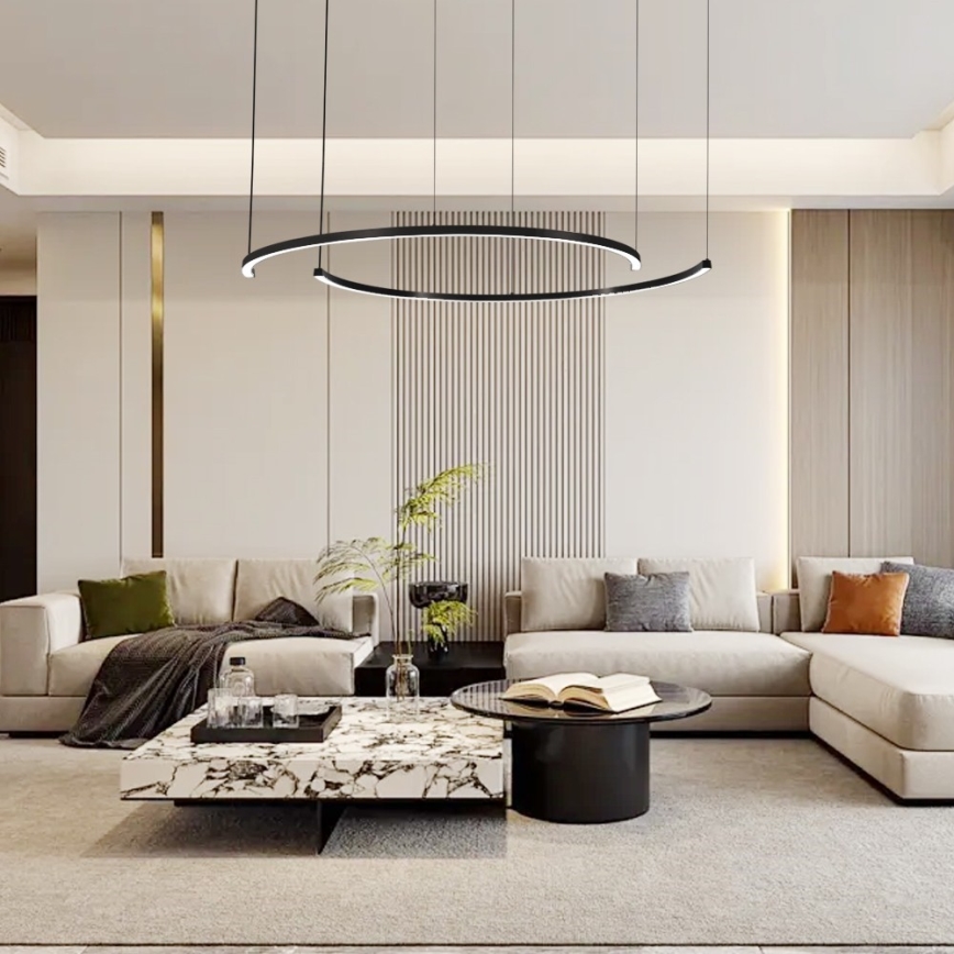 Immax NEO 07329L - LED-dimmbare Hängeleuchte an Stahlseil FINO LED/72W/230V 120 cm schwarz Tuya + Fernbedienung
