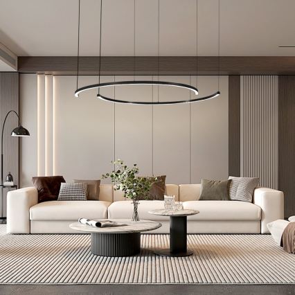 Immax NEO 07329L - LED-dimmbare Hängeleuchte an Stahlseil FINO LED/72W/230V 120 cm schwarz Tuya + Fernbedienung