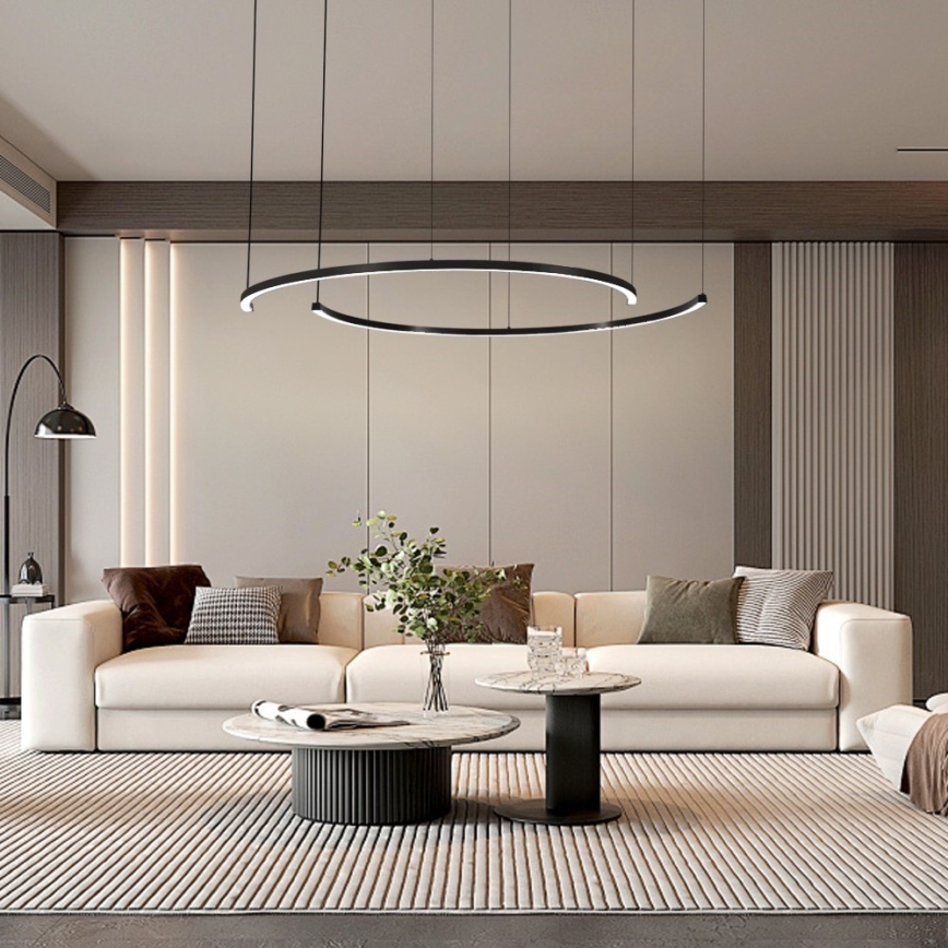 Immax NEO 07329L - LED-dimmbare Hängeleuchte an Stahlseil FINO LED/72W/230V 120 cm schwarz Tuya + Fernbedienung