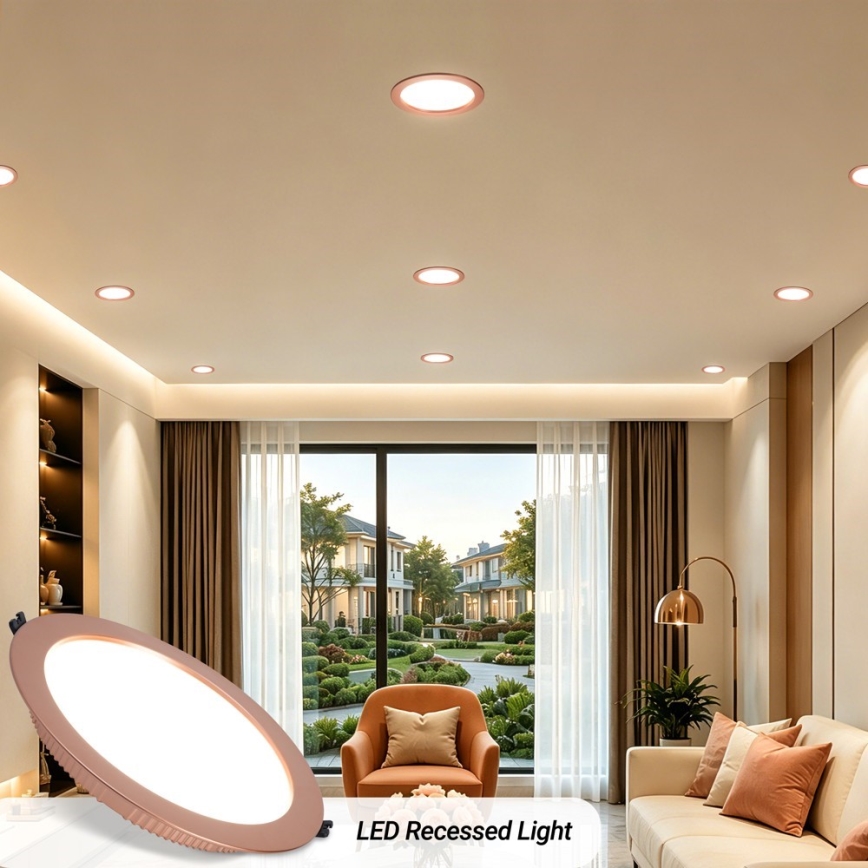 Immax NEO 07331L - LED dimmbares Einbau-Downlight LED/36W/230V Wi-Fi Tuya Ø 23 cm Roségold