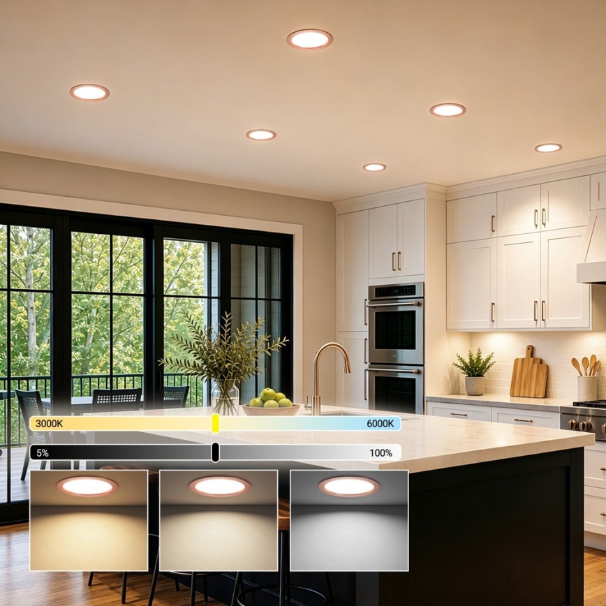Immax NEO 07331L - LED dimmbares Einbau-Downlight LED/36W/230V Wi-Fi Tuya Ø 23 cm Roségold