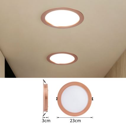 Immax NEO 07331L - LED dimmbares Einbau-Downlight LED/36W/230V Wi-Fi Tuya Ø 23 cm Roségold