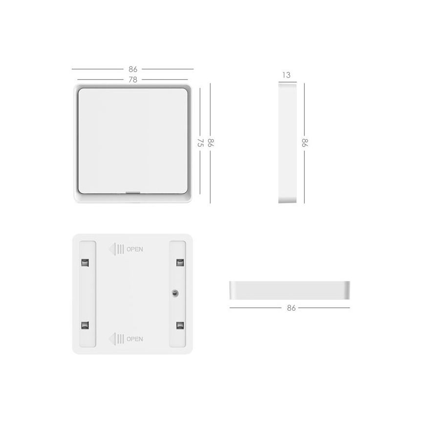 Immax NEO 07506L - Schalter 1-Taster SMART 1xCR2430 Zigbee 3.0 Tuya