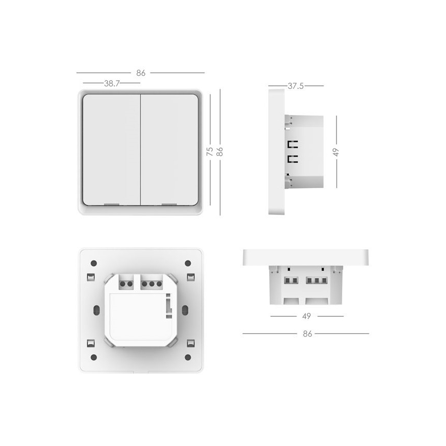 Immax NEO 07513L - 2-Tasten-Schalter SMART 230V Wi-Fi Tuya