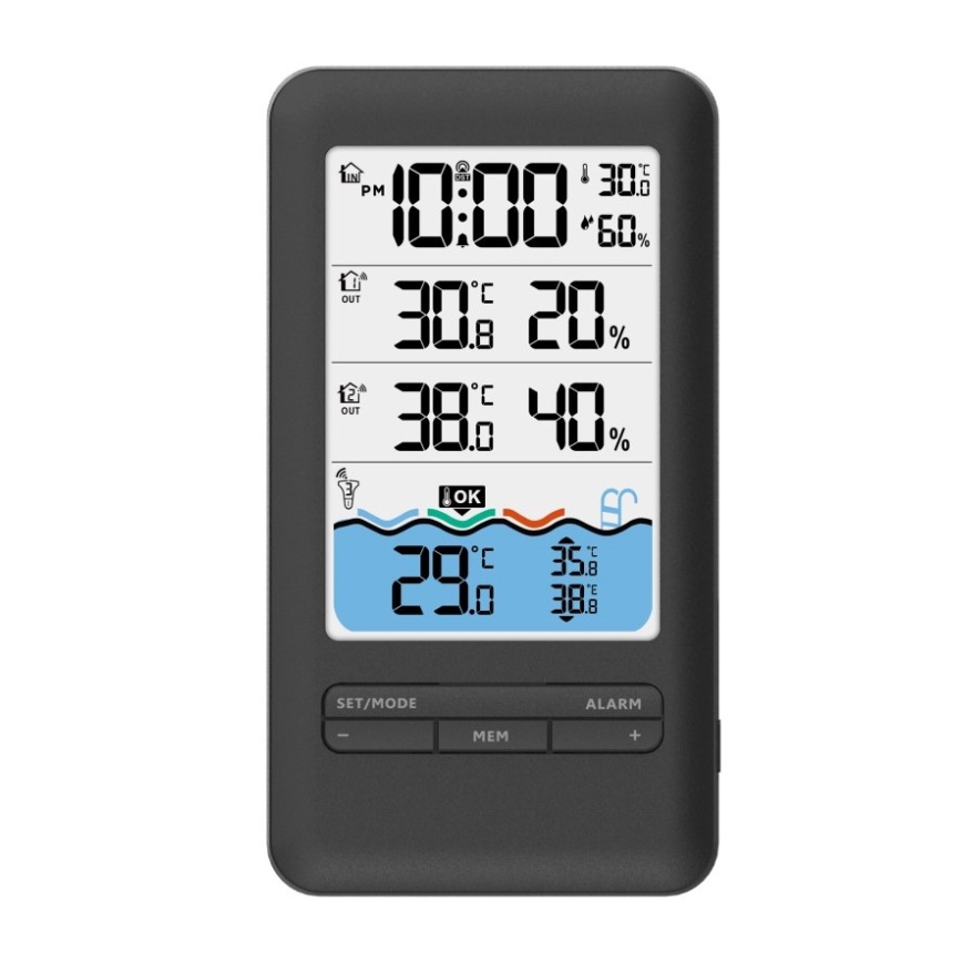 Immax NEO 07529L - Smart-Temperatursensor für Schwimmbecken + 2x Innenraumtemperatur- und Feuchtigkeitssensor Wi-Fi Tuya