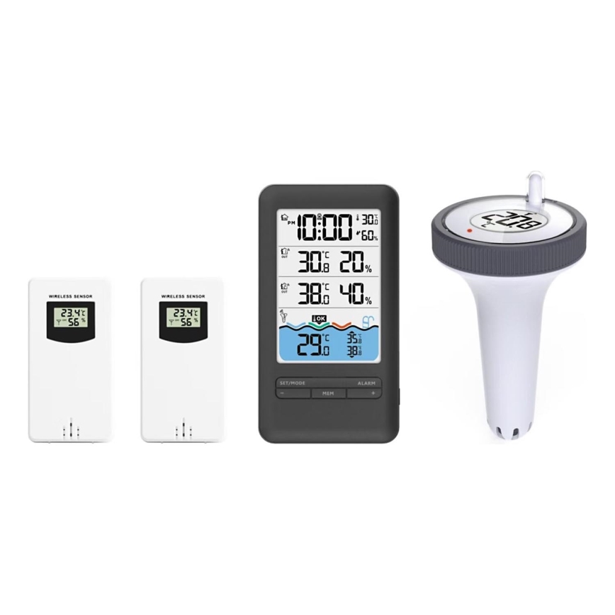 Immax NEO 07529L - Smart-Temperatursensor für Schwimmbecken +2x Innenraumtemperatur- und Feuchtigkeitssensor Wi-Fi Tuya