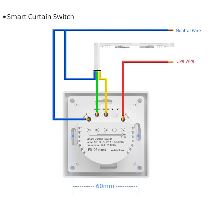 Immax NEO 07540L - Intelligenter Schalter zur Steuerung von Jalousien und Rollläden, 230 V, Wi‑Fi (Tuya)