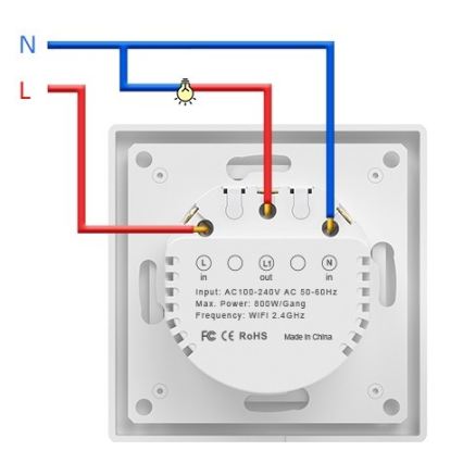 Immax NEO 07549L - SMART-Wandschalter, 1 Taste, 230 V