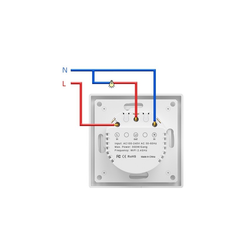 Immax NEO 07549L - SMART-Wandschalter, 1 Taste, 230 V