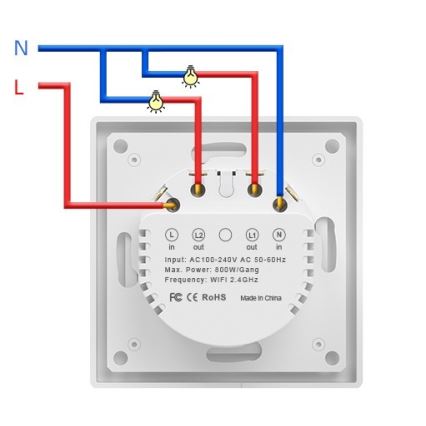 Immax NEO 07550L - SMART 2-Tasten-Schalter 230V