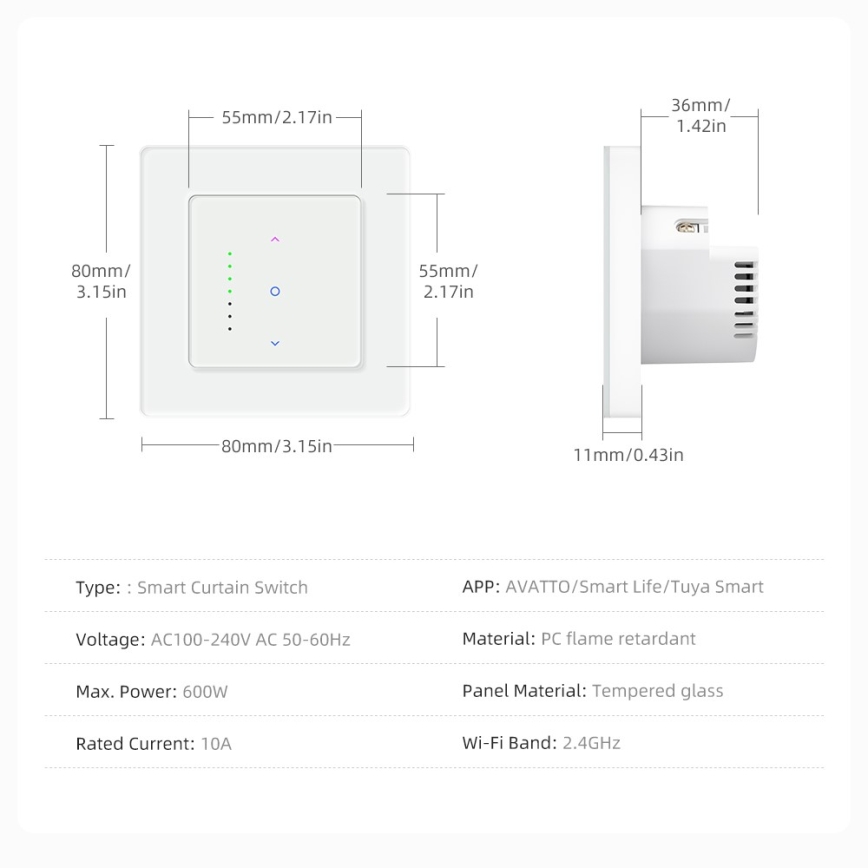 Immax NEO 07551L - Intelligenter Schalter zur Steuerung von Jalousien und Rollläden 230V