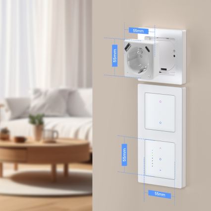 Immax NEO 07553L - Intelligente Steckdose E 16A/230V + 1x USB-A + 1x USB-C PD 20W