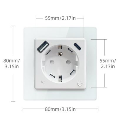 Immax NEO 07553L - Intelligente Steckdose E 16A/230V + 1x USB-A + 1x USB-C PD 20W