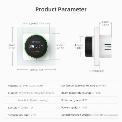 Immax NEO 07555L - Smart-Thermostat für elektrische Fußbodenheizung 230V/16A Tuya