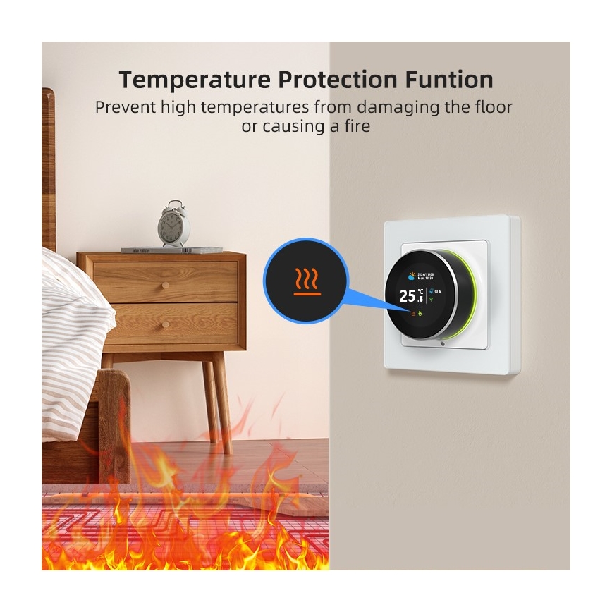 Immax NEO 07555L - Thermostat für elektrische Fußbodenheizung SMART 230V/16A
