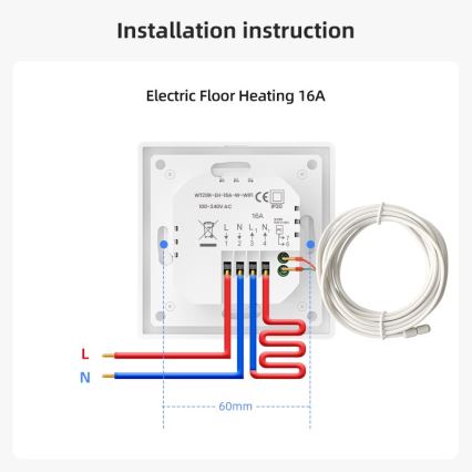 Immax NEO 07555L - Thermostat für elektrische Fußbodenheizung SMART 230V/16A