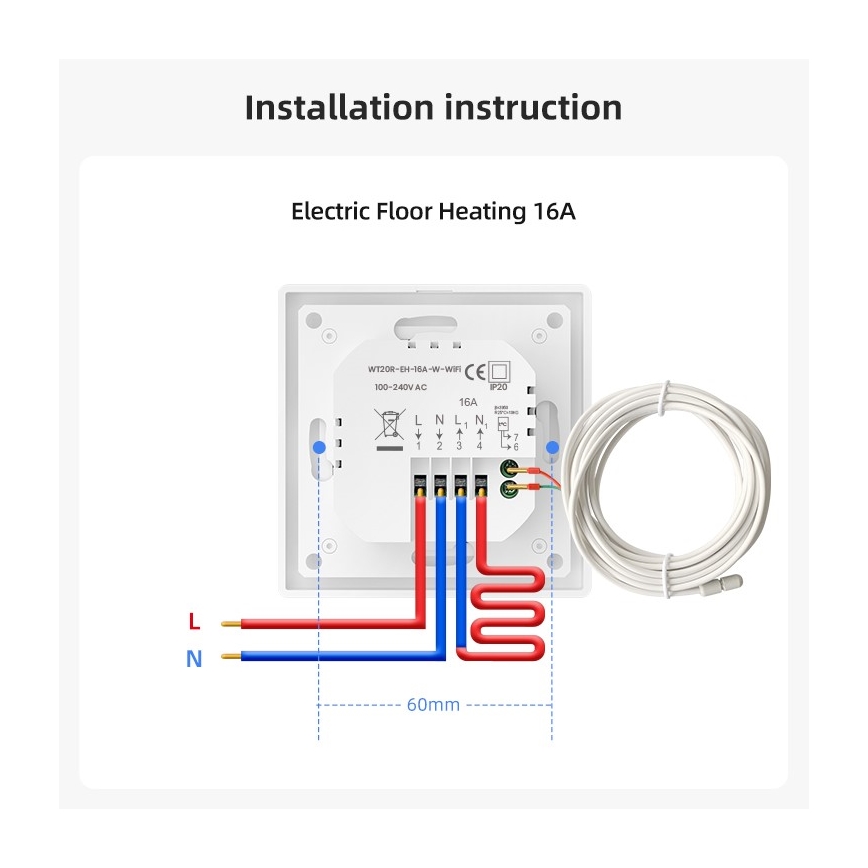 Immax NEO 07555L - Thermostat für elektrische Fußbodenheizung SMART 230V/16A
