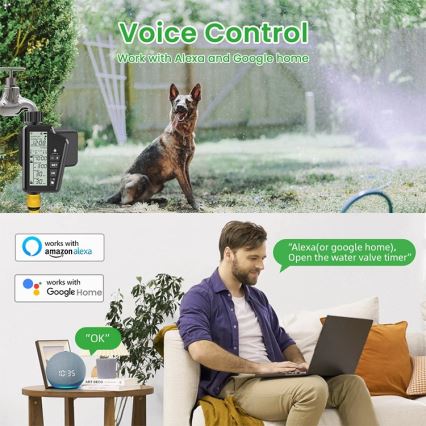 Immax NEO 07556L - Bewässerungsventil 4xAA IP65 Wi-Fi Tuya
