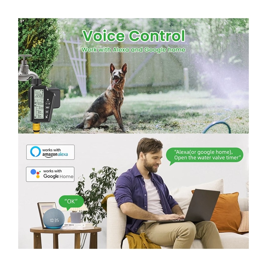 Immax NEO 07556L - Bewässerungsventil 4xAA IP65 Wi-Fi Tuya