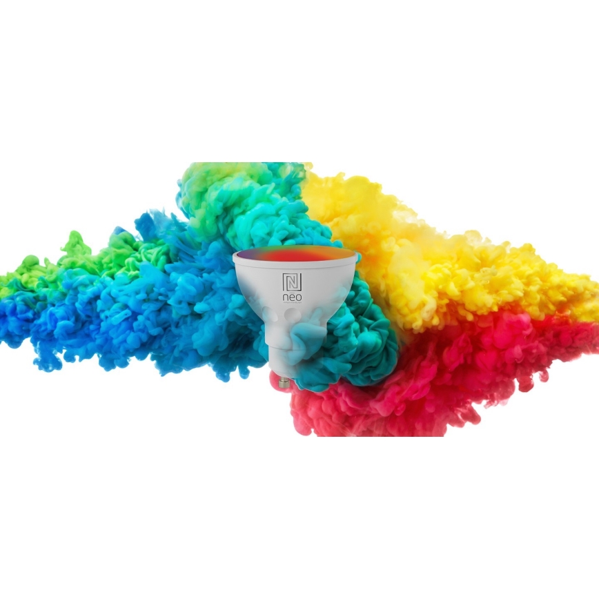 Immax NEO 07724L - RGB+CCT Dimmbares LED-Leuchtmittel GU10/4,8W/230V 2700K Wi-Fi Tuya