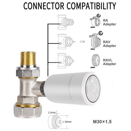 Immax NEO 07732B - SET 2x Thermostatkopf + BRIDGE PRO v2 2xAA/3V Tuya