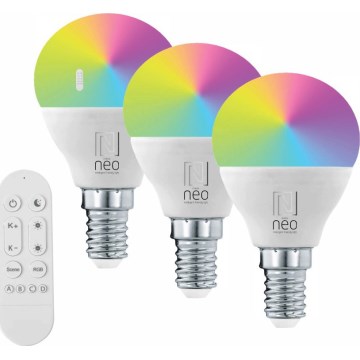 Immax NEO 07745CDO - Set 3x dimmbare LED-Lampen RGB+CCT E14/6W/230V Wi-Fi + Fernbedienung