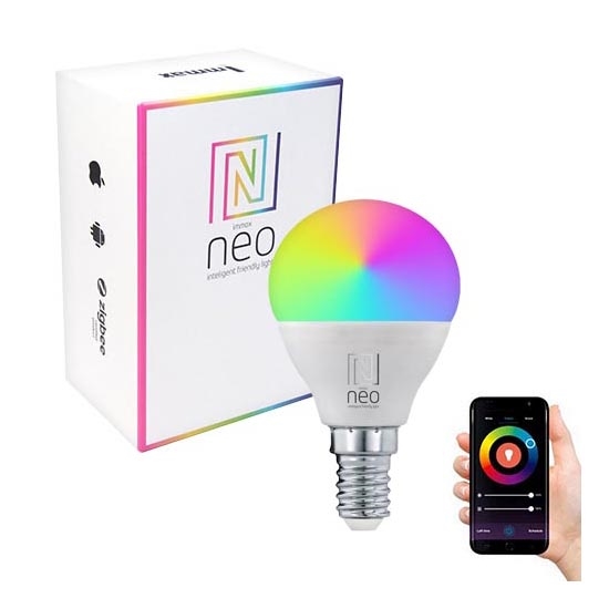 Immax NEO 07745L - LED RGB+CCT dimmbares Leuchtmittel E14/6W/230V 2700-6500K Wi-Fi Tuya